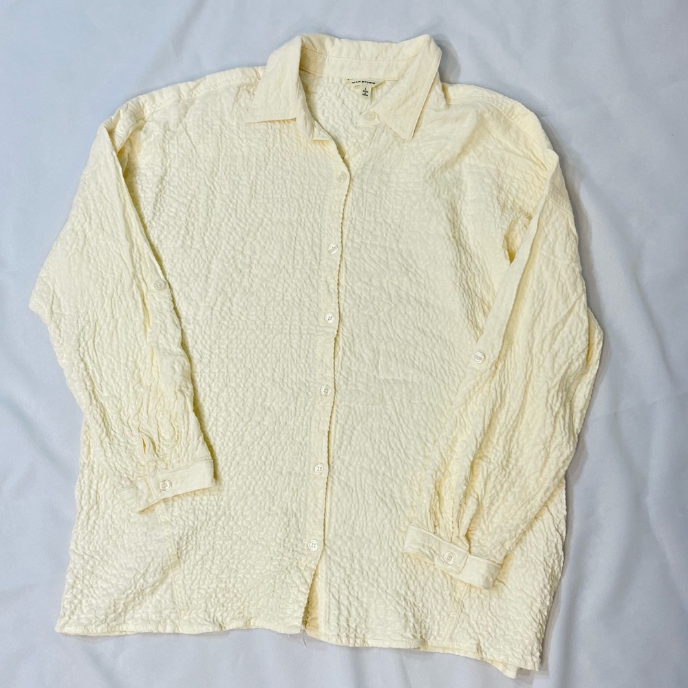 Max Studio Button down Nude shirt